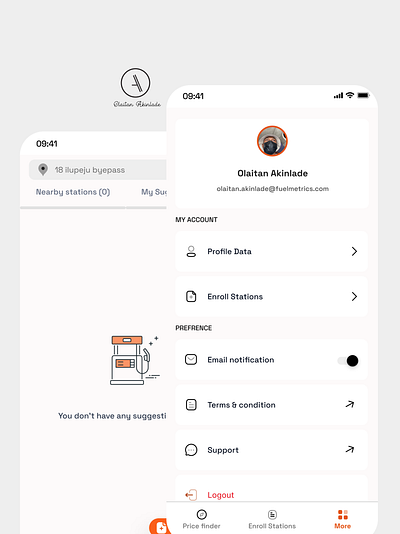 Empty state & Profile page app design product design ui ux