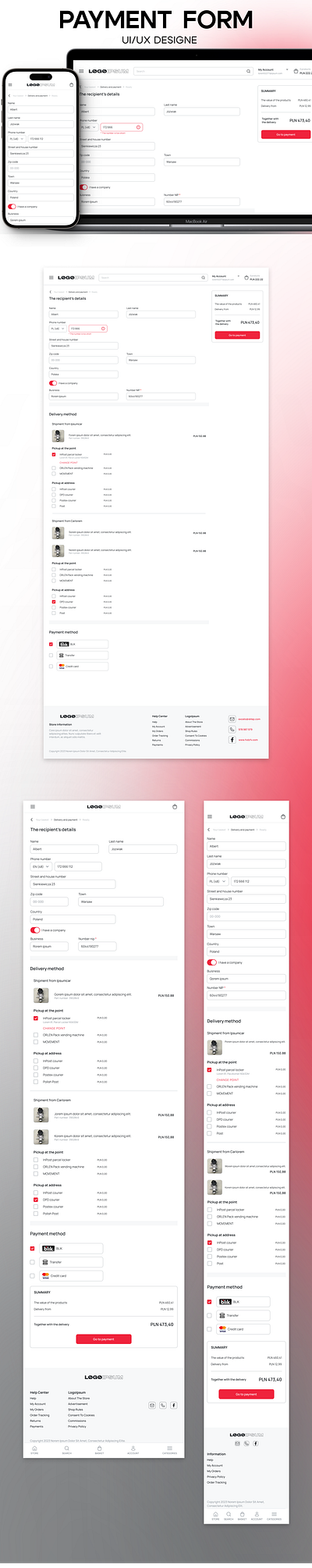 Payment form – UI UX Design app branding design form graphic design payment paymentform ui ux