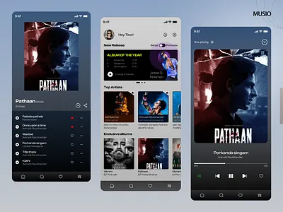 MUSIO-Music app application branding dailyuidesign design interface mobile app ui uiux web design
