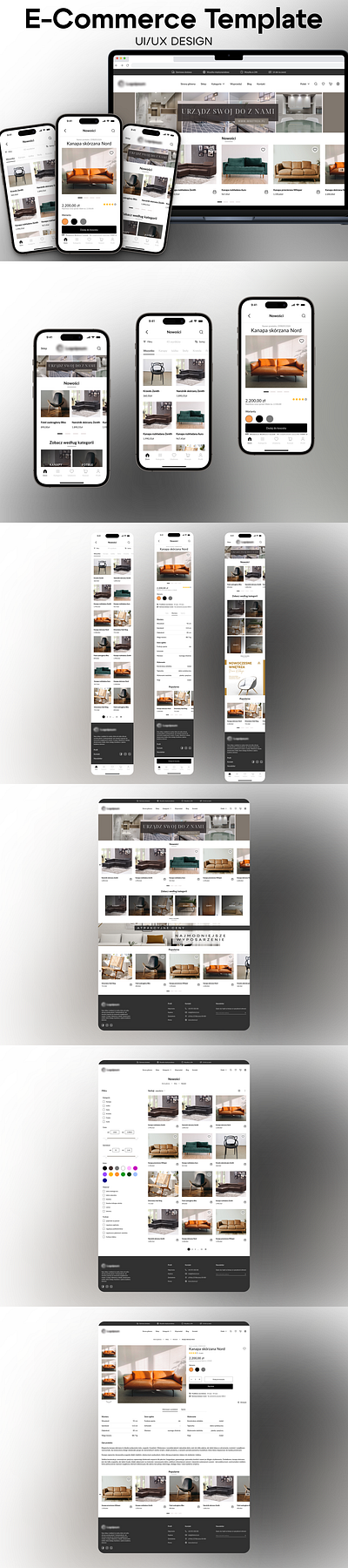 Furniture Shop Template – E- Commerce UI/UX Design app branding design ecommerce graphic design illustration logo shop store typography ui ux vector