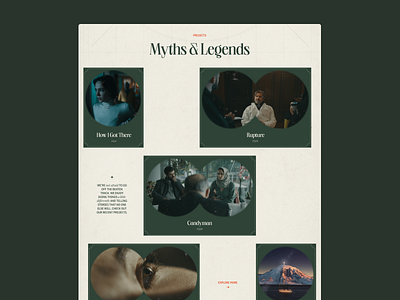 Website Design for a film studio / Projects section design figma onepage portfolio ui uxui web webdesign