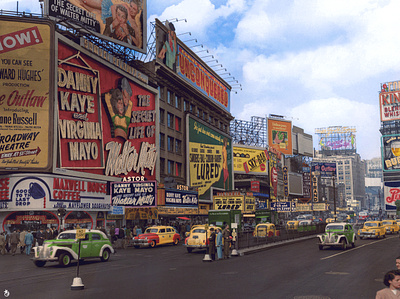 Broadway (1947) ads advertising america brand branding broadway cinema colorization colorize colorized photo digital art history new york photo theater