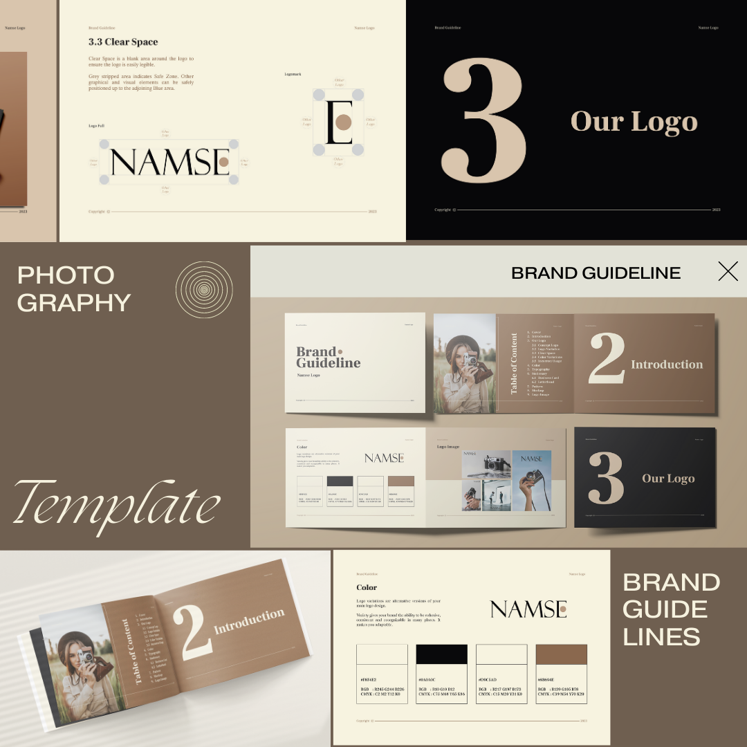 Aesthetic Brand Guidelines book brand inspiration brandguideline branding graphic design guideline illustration layout design manual book template free