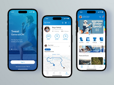 Running Apps - Born To Sweat apps design designer gps project route running sports track ui ux