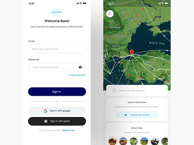 Trip planner app app design logo typography ui ux
