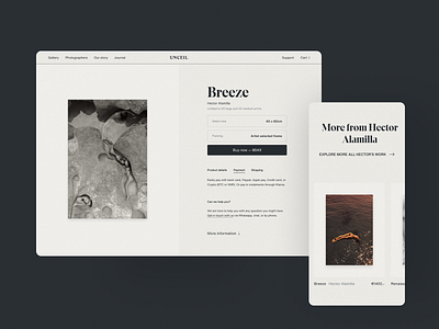 Unceil UI/UX design branding ecommerce minimalist webdesign neutral webdesign online gallery startup ui ux webdesign