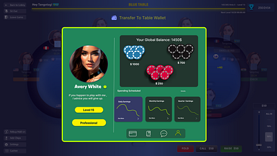 Intuitive profile page for the poker game appdesign branding design dribbble graphic design logistic pokergame ui ux