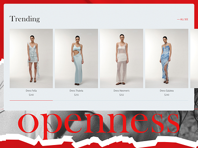Daily UI #069 — Trending 💥 blue branding challenge dailyui dailyui069 design dress fashion openness red shop sinserity style trend trending ui vogue web womeb