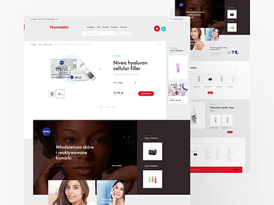 Hunneskin Product Page beauti cosmetics design ecommerce graphic design healthy minimalist online store product page store ui ux webdesign website