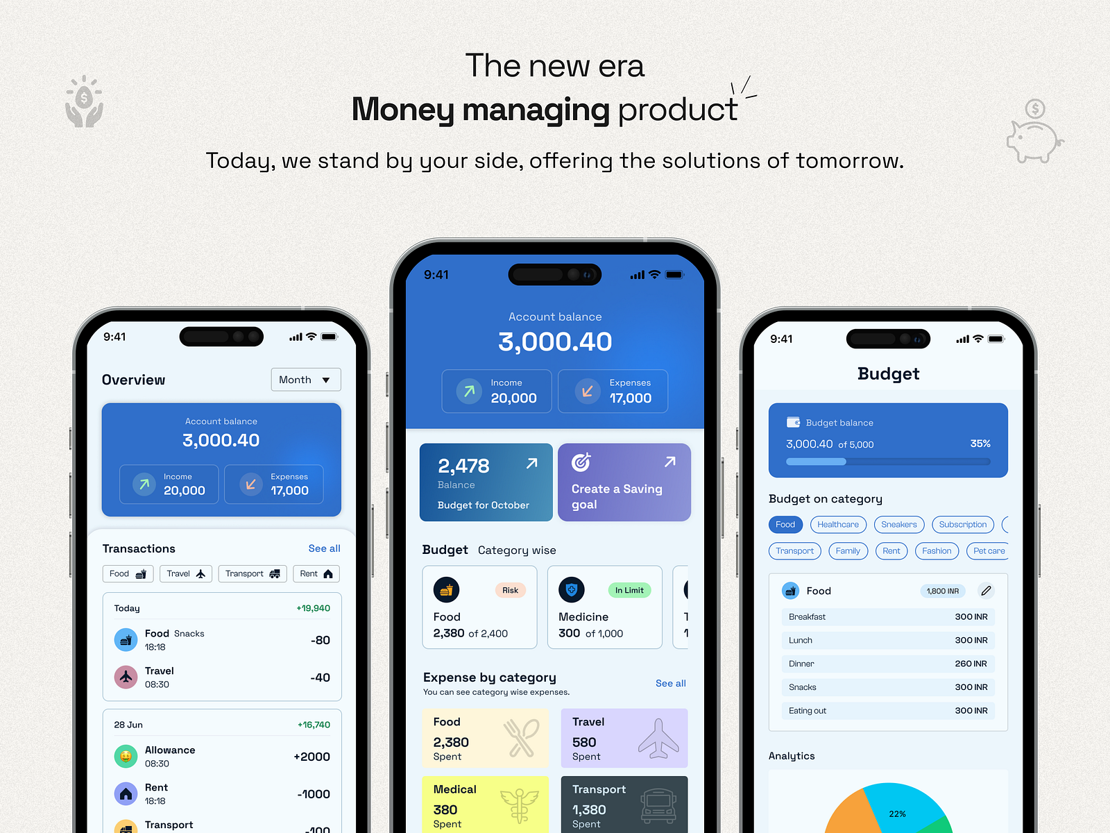 Money Manager App UI by Praveen Chandru K on Dribbble