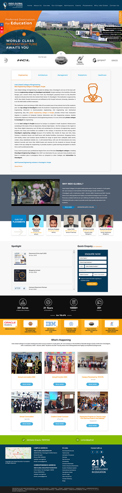 WordPress Website For Academic Institute academic institution website bootstrap college website design javascript jquery landing page my sql php ubuntu web analytics wordpress