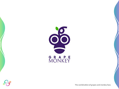 Grape Monkey Logo animal ape brand design brand designer farm food fruit grape harvest logo design logo designer logo for sale logo idea logo inspiration logomark logotype monkey primates wildlife zzoe iggi