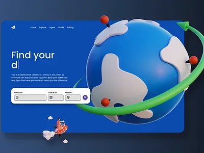 Travel Website Concept 3d animation graphic design illustration motion graphics ui vector