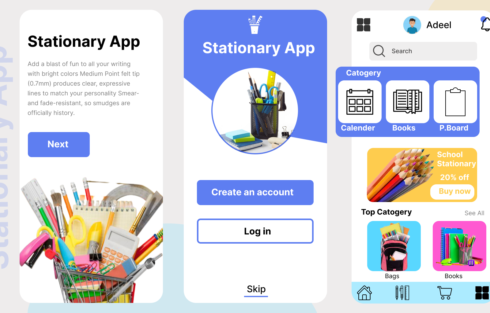 Stationary app design by Adeel khalid on Dribbble