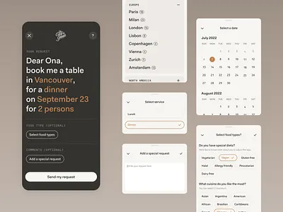 ONA - Concierge 🛎️ android app application calendar design dropdown interface ios menu mobile select ui ux