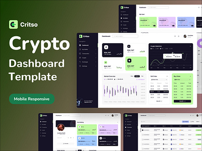 Crypto Dashboard Template admin template agency app asset bitcoin blockchain crypto dashboart crypto marketplace dashboard dashboard ui free landingpage nft portfolio themforest token ui ux wallet web app