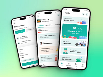 Zantrik App | Personalized Vehicle UX Improvement app app redesign app ui car car services design fleet gamification official redesign product design trend ui user interface vehicle management zantrik