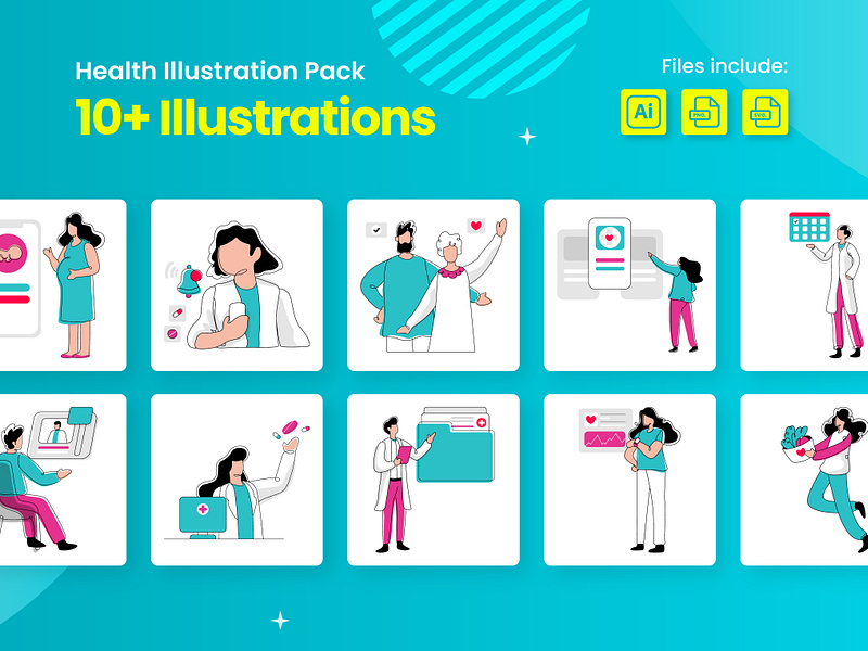 Healthcare Illustration Pack character design graphic design graphics illustration vector vector illustration