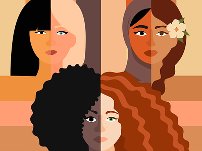 Racial diversity african asian caucasian design different diversity latino race same skin color vector illustration