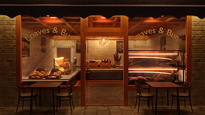 "Loaves & Buns." 3D Bakery Scene. 3d 3dart architecture archviz art asthetic blender branding design interior interior design maya