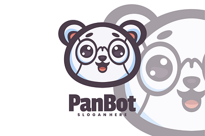 Panda Bot animal branding cute mascot design graphic design illustration logo ui vector