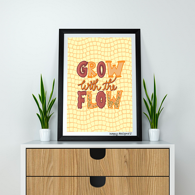 Poster design art design digital art grow with the flow illustration photoframe poster design product design rebound shot