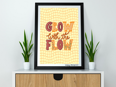 Poster design art design digital art grow with the flow illustration photoframe poster design product design rebound shot