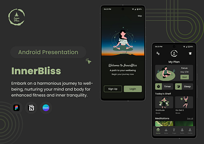 InnerBliss Android Presentation android presentation innerbliss meditation mental health mindfulness ui workout yoga