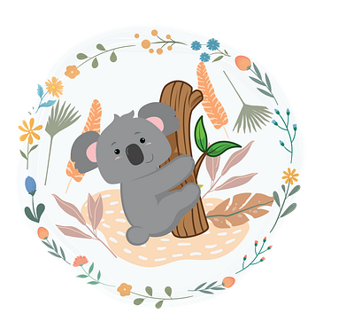 cute koala children s illustration digital illustration happywibes illustration koala lover procreate summerwibes