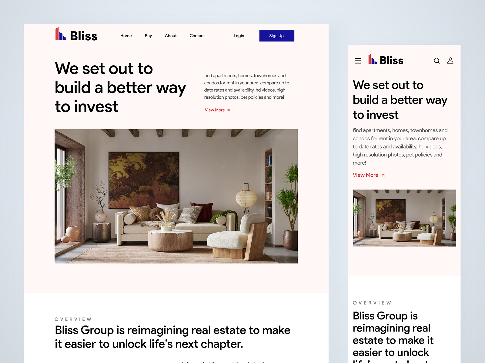 Bliss Real Estate site Design by Ashutosh Jani on Dribbble
