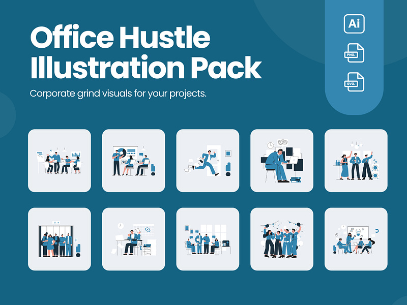 Office Hustle Illustration Pack design graphic design graphics illustration vector vector illustration
