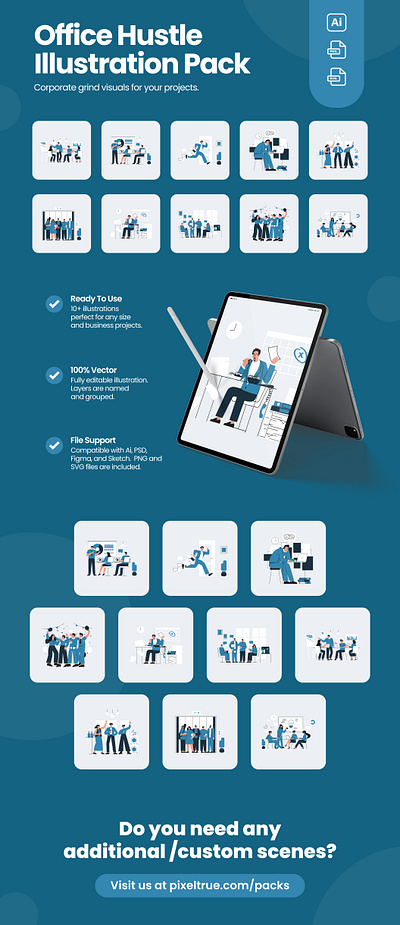 Office Hustle Illustration Pack design graphic design graphics illustration vector vector illustration
