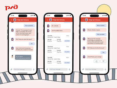 Russian Railways Chat-bot app design ios mobile app design ui user experience user interface ux