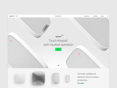 Online store landing page minimalistic online store product design