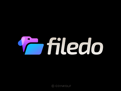 Filedo Logo branding brandmark data dog file folder graphic design identity illustration logo logo design logos logotype organize software storage tech technology typography