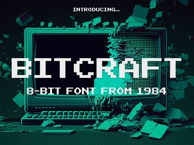 Bitcraft - Computer Pixel Font 8bit arcade branding design digital font futuristic game gameboy geometric graphic design illustration logo pixel poster retro sega typeface video game vintage