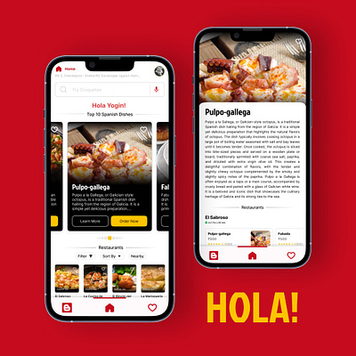 Design an app that lets people find Spanish cuisines ui ux