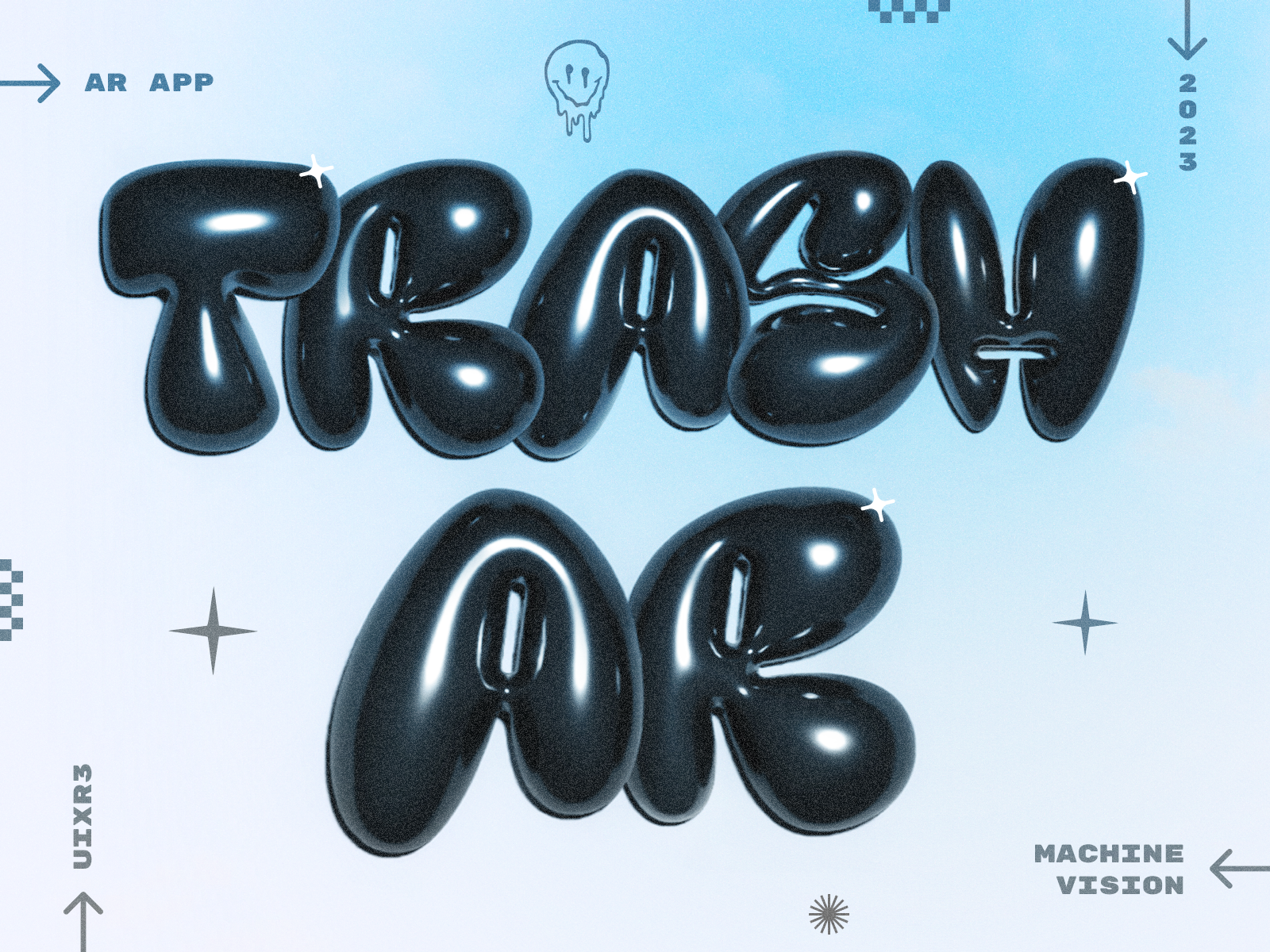 Trash AR 3d 3d design adobe illustrator art blue colors creative design digital figma gradient graphic design illustration portfolio poster symbol texture type vector visual design