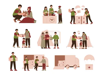 FREE Humanitarian Illustration aid awareness canva charity community donation free free illustration humanitarian illustration people refugee social volunteer
