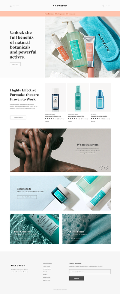 Naturium Website Concept | Web Layout & Digital Design branding design digital layout product skincare web