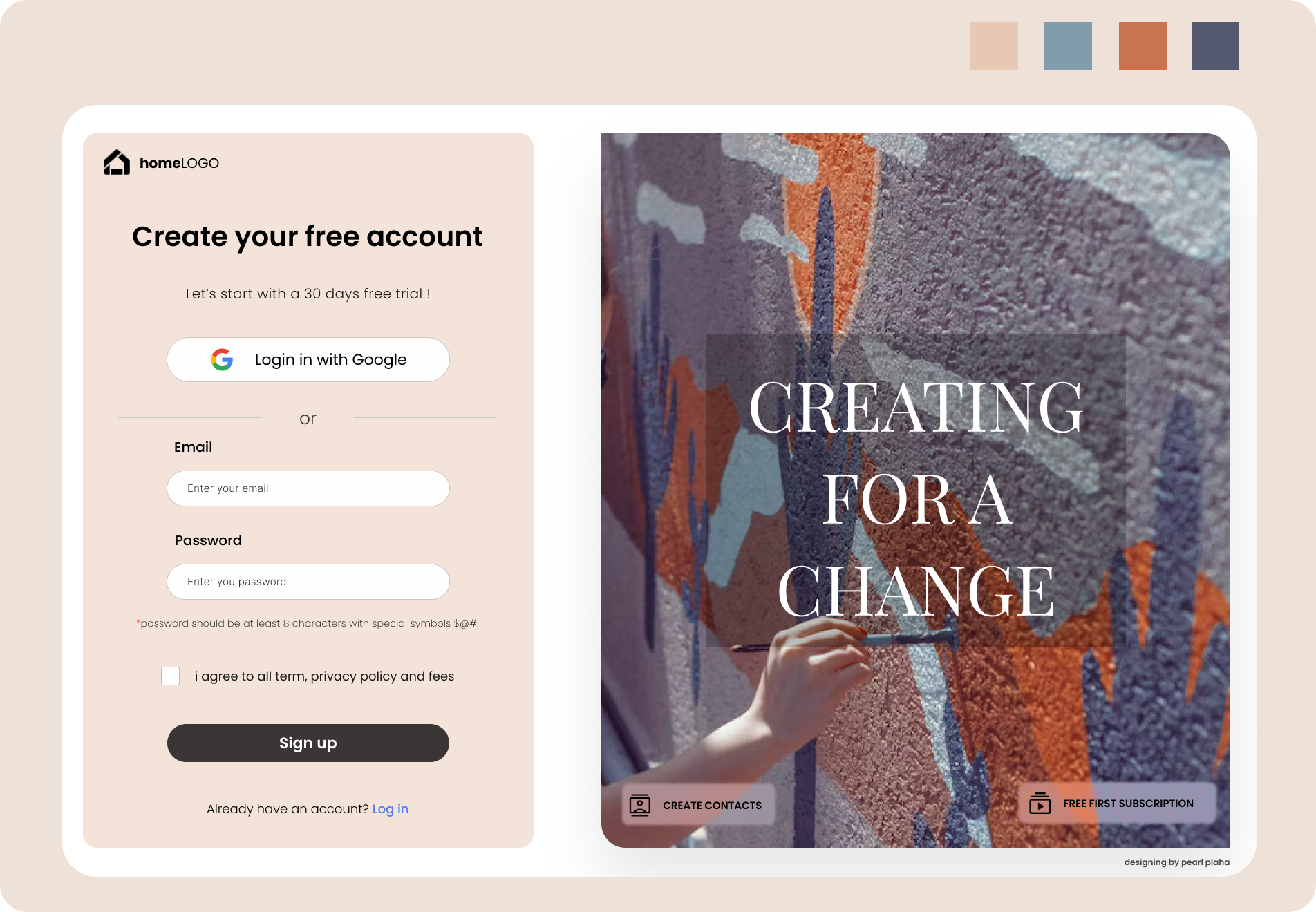 Login page designed for web app branding clean design figma login logo minimilist productdesign typography ui webdesign