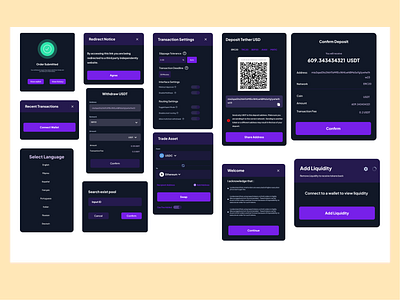 Different Modals Exploration for a Centralized Exchange blockchain crypto defi design ui