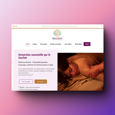 Béatrice Gérard Massage branding elementor ui web webdesign