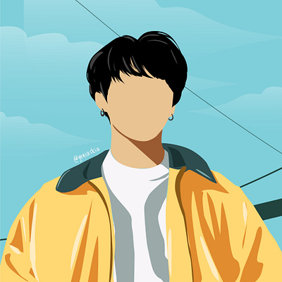 JUNGKOOK BTS - VECTOR DIGITAL ART anime boy character design cute illustration