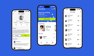 FetchMate Pet Care App app branding design experience design interface pet product design ui ux
