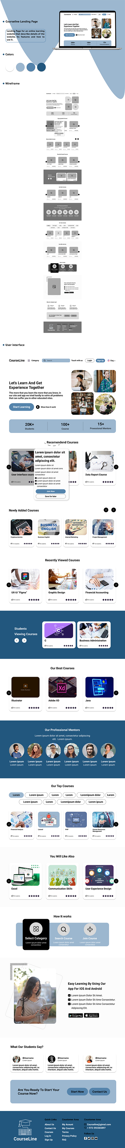 CourseLine Web adobe app design design designer figma learning ui ux uxui web design xd