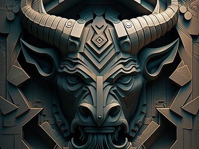 A Detailed Design of Minotaur 3d animation branding design fantasy graphic design illustration logo motion graphics ui vector