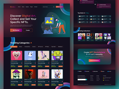 NFT Marketplace- Webpage blockchain crypto crypto currency eehtisham figma design landing page metaverse nft digital asset nft landing page nft marketplace nft website non fungible token ui design