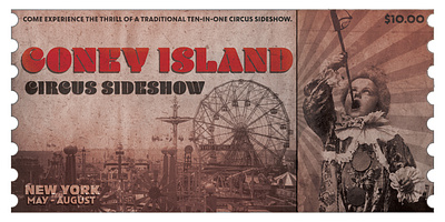 Coney Island Circus Sideshow Flyer design ephemera graphic design poster poster design