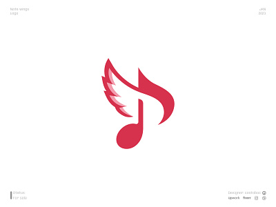 Note wings logo branding design icon logo logodesign logotype minimal music note vector wing wings